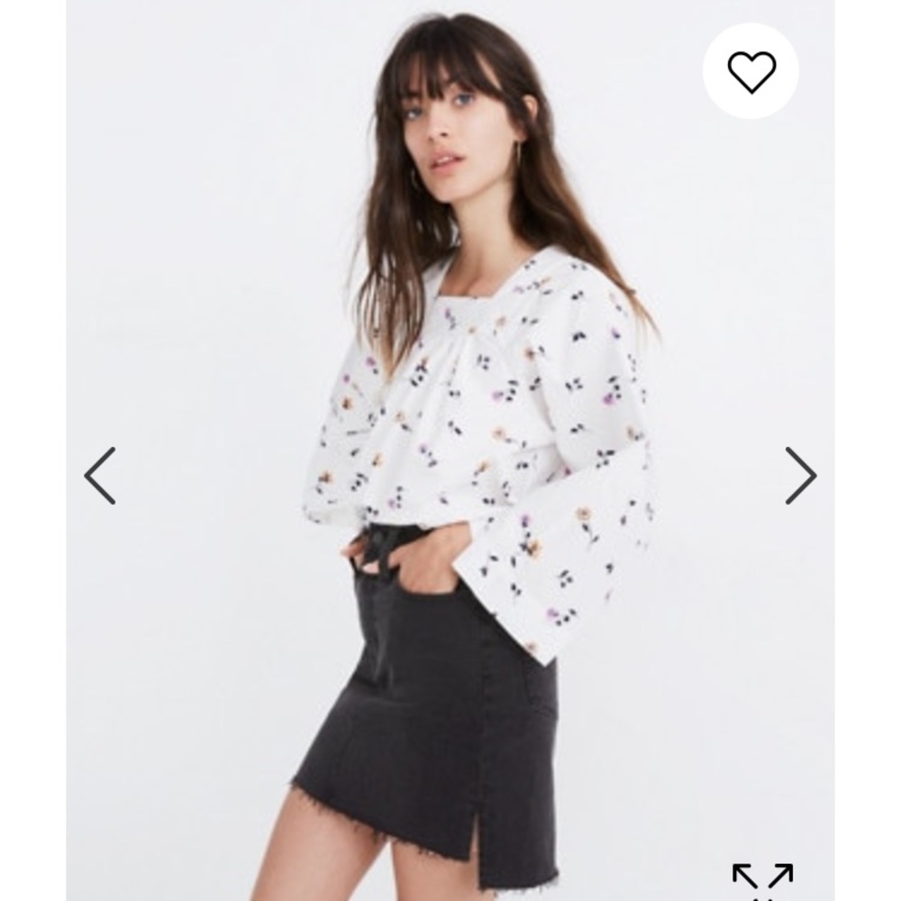 Madewell step hem denim skirt in lunar wash